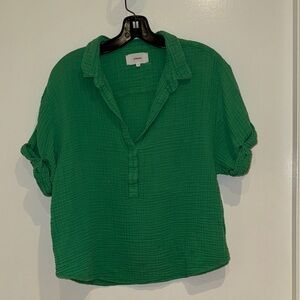XiRENA Emerald Green Gauze Popover Shirt